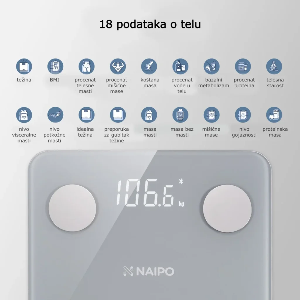 Pametna vaga za merenje bmi i telesnog sastava Naipo NP-BS01 akcija